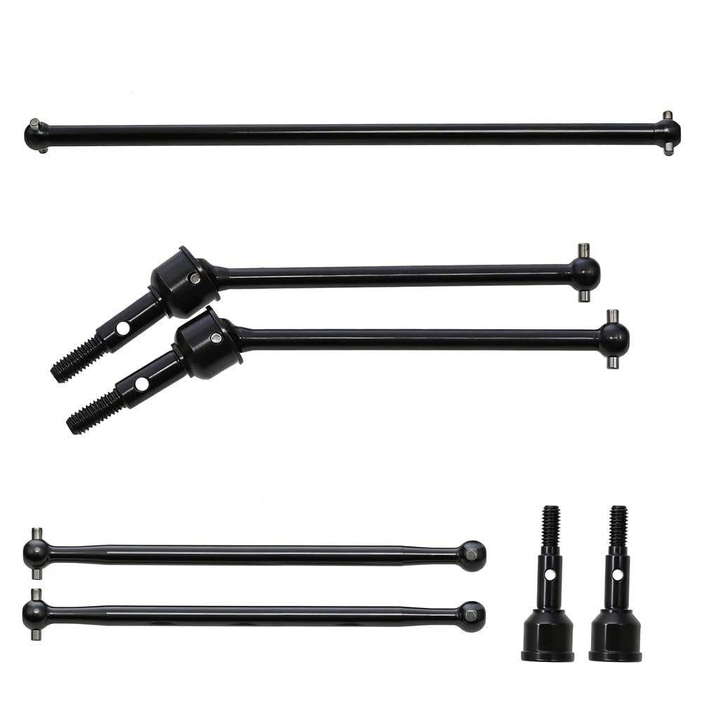 ULIIK Steel Front/Central/Rear CVD Drive Shaft RC Upgrade Parts for RLAARLO Omni-Terminator RC Car (Black Drive Shaft Combo)