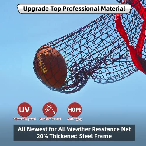 Ynszas 𝑵𝑬𝑾 [5-In-1] Football Throwing Target Net, 7X7 Ft, Portable Football Training Equipment Accessories, Upgraded Weather Resistance Quarterback Practice Toss Thrower Trainer Gear Launcher #TOP2