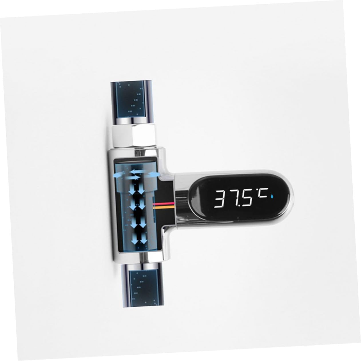 LED Duschwassertemperaturmesser mit Drehbarem Display Batteriefrei durch Hoher Messgenauigkeit Schnellem Einbau Sicherem Material für Babybad und Badewanne Messbereich