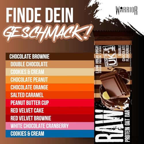 Warrior Raw Proteinriegel 12 x 75 g – Doppelte Schokolade 12 Riegel, ballaststoffreich, mit Protein & Hafer… – Ansicht 6