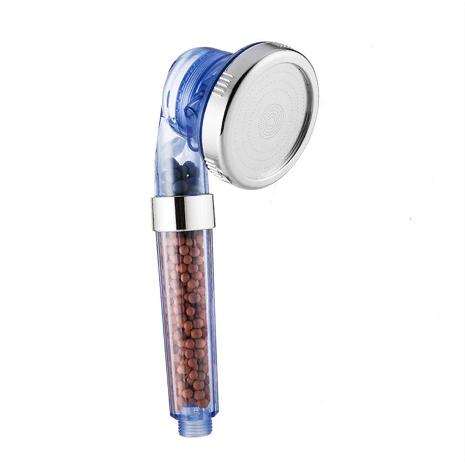 HMTE Filtro de Ducha Ducha de baño 3 Modos Lluvia de Chorro Ajustable SPA Ahorro de Agua Bola Mineral Filtro de aniones Cabezal de Ducha de Alta presión (Color : Clear) (Blue)