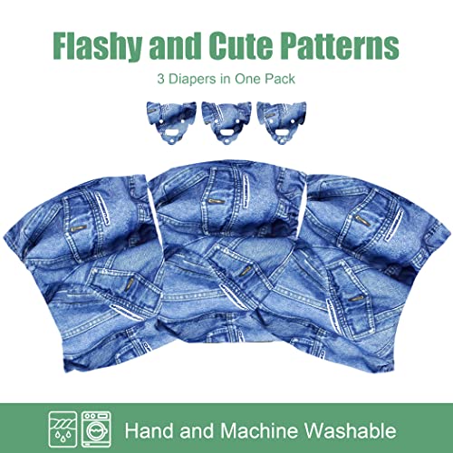 Wegreeco Jeans Washable Dog Diaper Male (Pack Of 3) - Washable Male Dog Belly Wrap (Small) #TOP1