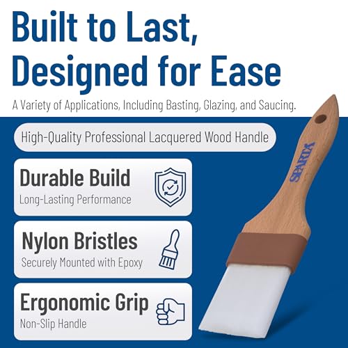 Image of SPARTA 4039700 Nylon Wide Brush, Flat With Nylon Bristles, 2 Inches, Brown, (Pack of 12)