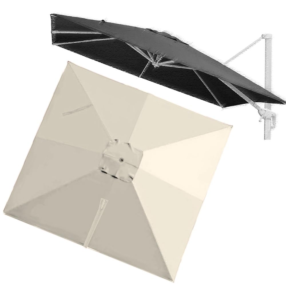 Zamienny baldachim do prostokątnego parasola tarasowego o wymiarach 250 x 250 cm, beżowy do użytku na zewnątrz, tkanina ogrodowa, zapasowy top, 3 x 3 m