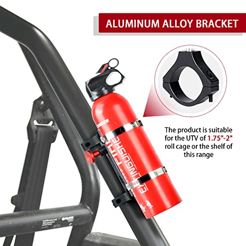 Z8LED UTV Fire Extinguisher Holder/Adjustable Roll Bar Fire Extinguisher Mount Holder for 1.75''-2'' Roll Bar Compatible with UTV Polaris RZR Ranger Camper Van(ABS, Quick Release)