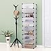 SONGMICS Tier Shoe Rack,Plastic Storage Organizer Units,DIY Modular Closet Cabinet with Doors, Includes Rubber Mallet and Anti-Tipping Device, White ULPC10W, 10-Cube