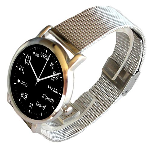 "Math Dial" Watch Shows Physics Equations On The Black Dial Of The Large Polished Chrome Watch With Stainless Steel Mesh Band #TOP1
