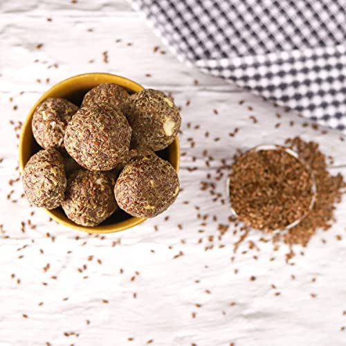 Image of Maa Mitahara Post Pregnancy Laddu with Flax Seed | Traditional Dry Fruit & Gondh Laddu for New Mothers | Natural Energy & Lactation Support (1kg, Flax Seed)