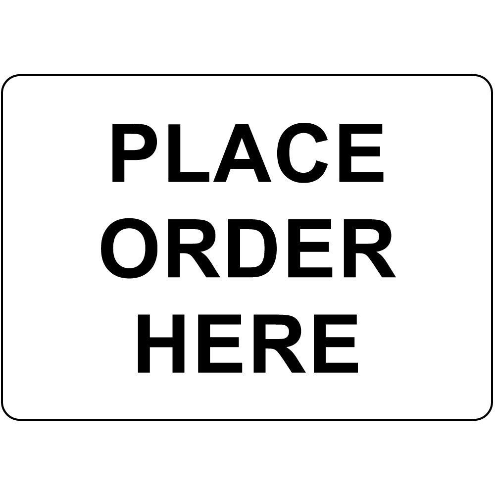 Place Order Here Black On White Label Decal Sticker Sticks to Any Surface  10x7