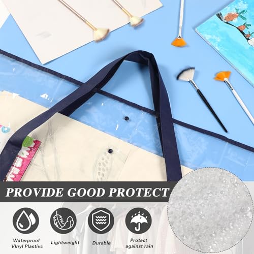 Image of Windyun 2 Pack Large Poster Storage Bag 48 inch x 36 inch Bulletin Board Holder Art Portfolio Case PVC Art Portfolio Container Storage Box with Pocket for Classroom Teacher Organization(Blue)