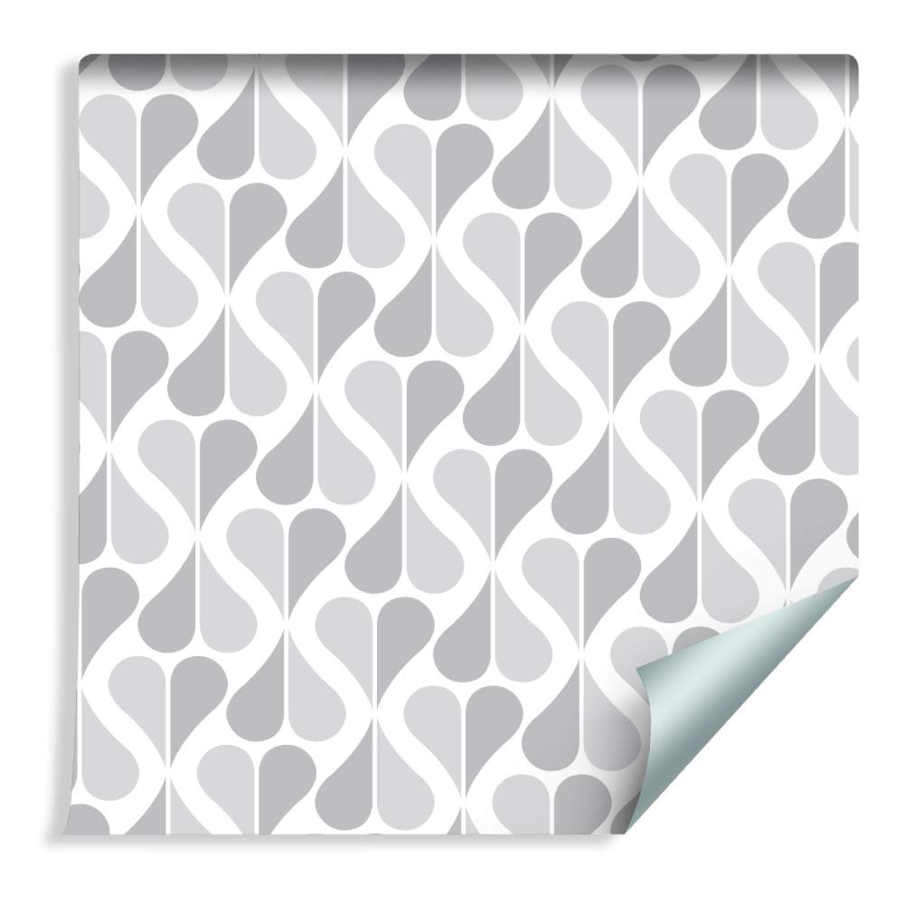 Muralo Papier Peint Classique Motif Rétro et Nuances de Gris - 10m x 53 cm