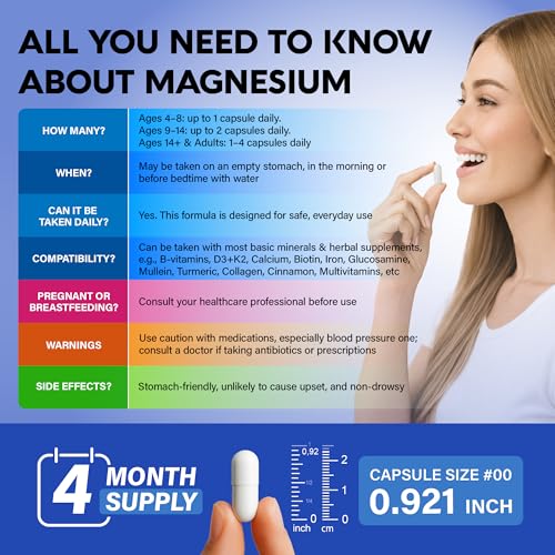 Nutraharmony Magnesium Glycinate 500 mg (90 mg elemental) 120 Capsules — view 8