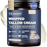 Beef Tallow Skincare Face Cream, Grass Fed Whipped Beef Tallow and Honey Balm with Anti Aging Retinol, Collagen, Hyaluronic Acid Face & Body, Wrinkle Skin Care Moisturizer for Men & Women, 5.4 Oz