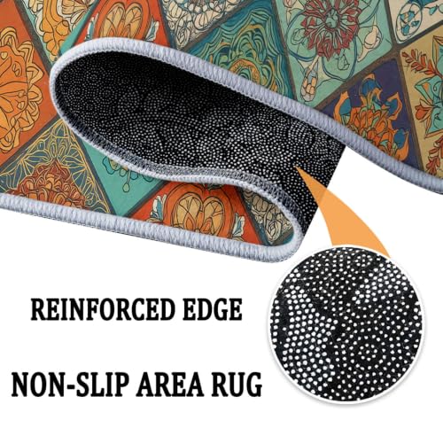 Tapis carreaux de ciment 60x150 au design mandala et finition douce - 7