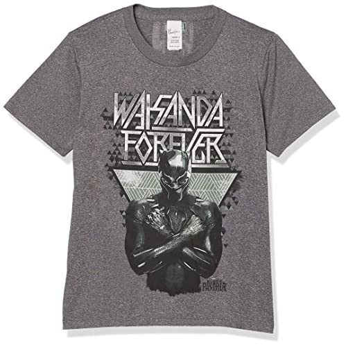 T-shirt Marvel Pantherforever pour garçon en coton anthracite taille L