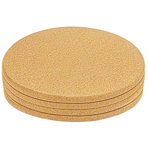 Belle Vous Salvamanteles para Ollas Calientes Redondos de Corcho (Pack de 4) 21,6 cm de Diámetro,1 cm de Grosor…