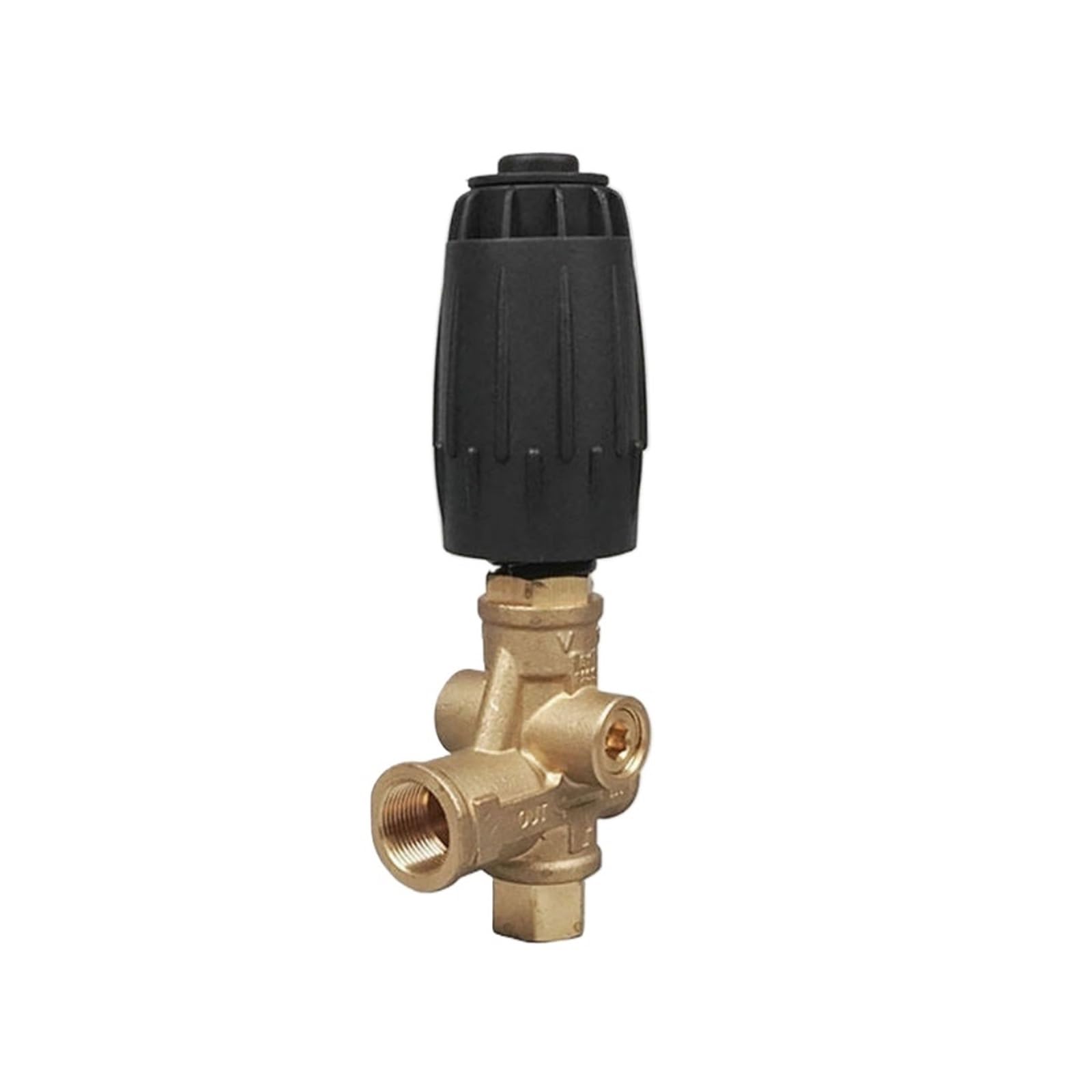 Boquilla G3/8F Hidrolavadora De Latón VRT3 De 4500 PSI Y 40 L/min, Válvula De Descarga Ajustable, Color Negro, Perilla De Ajuste