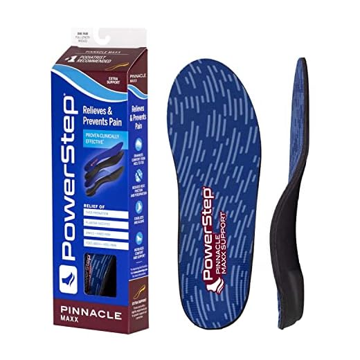Powerstep Pinnacle Maxx Insoles - Over-Pronation Corrective Orthotic Inserts for Maximum Stability - Plantar Fasciitis Relief, Heel & Foot Pain Relief & Arch Support Insoles (M 7-7.5, F 9-9.5)