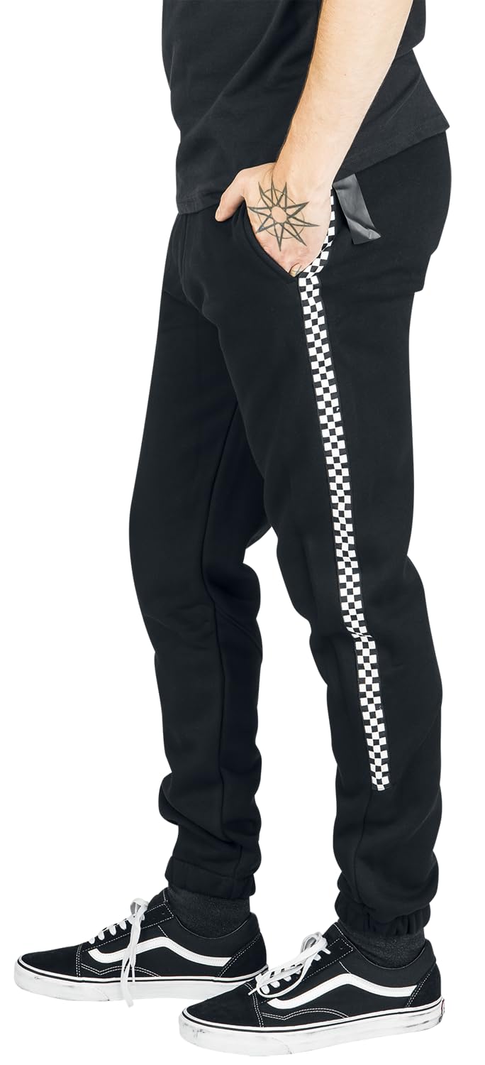 Chet Rock Tape Jogger Uomo Pantaloni tuta nero 65% cotone, 35% poliestere