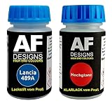 Alex Flittner Designs Peinture pour Lancia 489A Bleu Metro + Vernis Transparent Chaque 50ml Vernis Voiture Basislack Kit