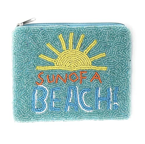 SUN OF A BEACH Bead Coin Purse, Beaded Coin Pouch, Bead Coin Purse, Small Wallets for Coins, Coin Bag, Birthday Gifts