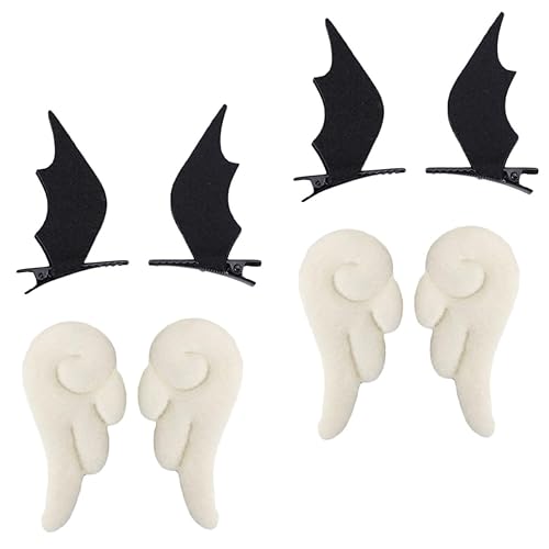 NOLITOY 8 pares de horquilla de ángel diablo horquilla para el cabello, pasador de pelo de diablo, pinzas para el cabello negro, disfraz de alas de