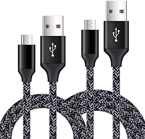 Short Micro USB Cable 2-Pack, 1.6+3FT Phone Charger Power Cords Android Fast Charging Cables Compatible with Samsung Galaxy J7 S6 S7 Edge J3,Note 3 4 5,Tablet S2 S4, LG Stylo 2/3 Plus
