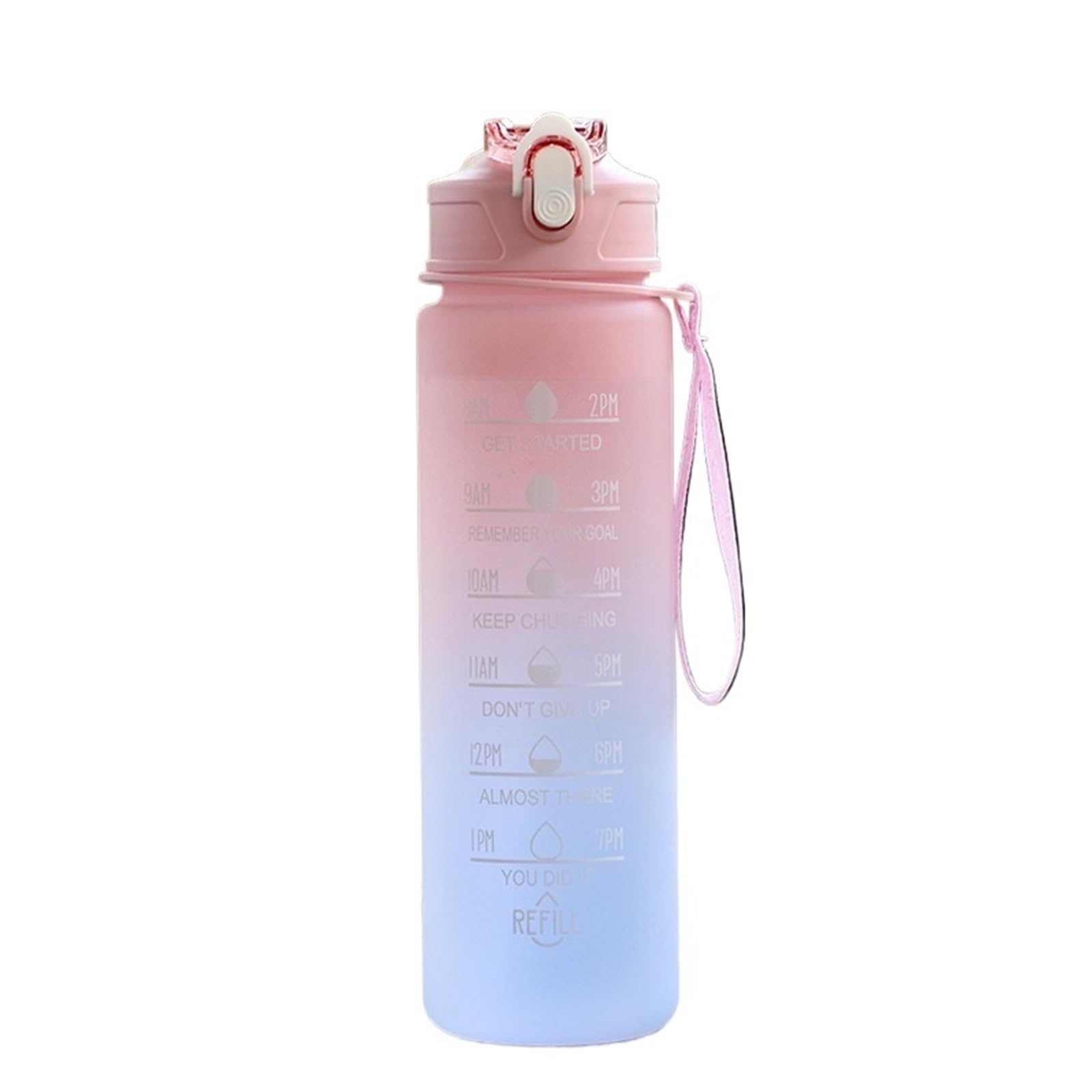 QuxetlRyz Sports Water Bottle Water Bottle Motivational Sport Leakproof Bottles Drinking Outdoor Travel Gym Fitness Jugs For Kitchen Cups(900ml Pink)