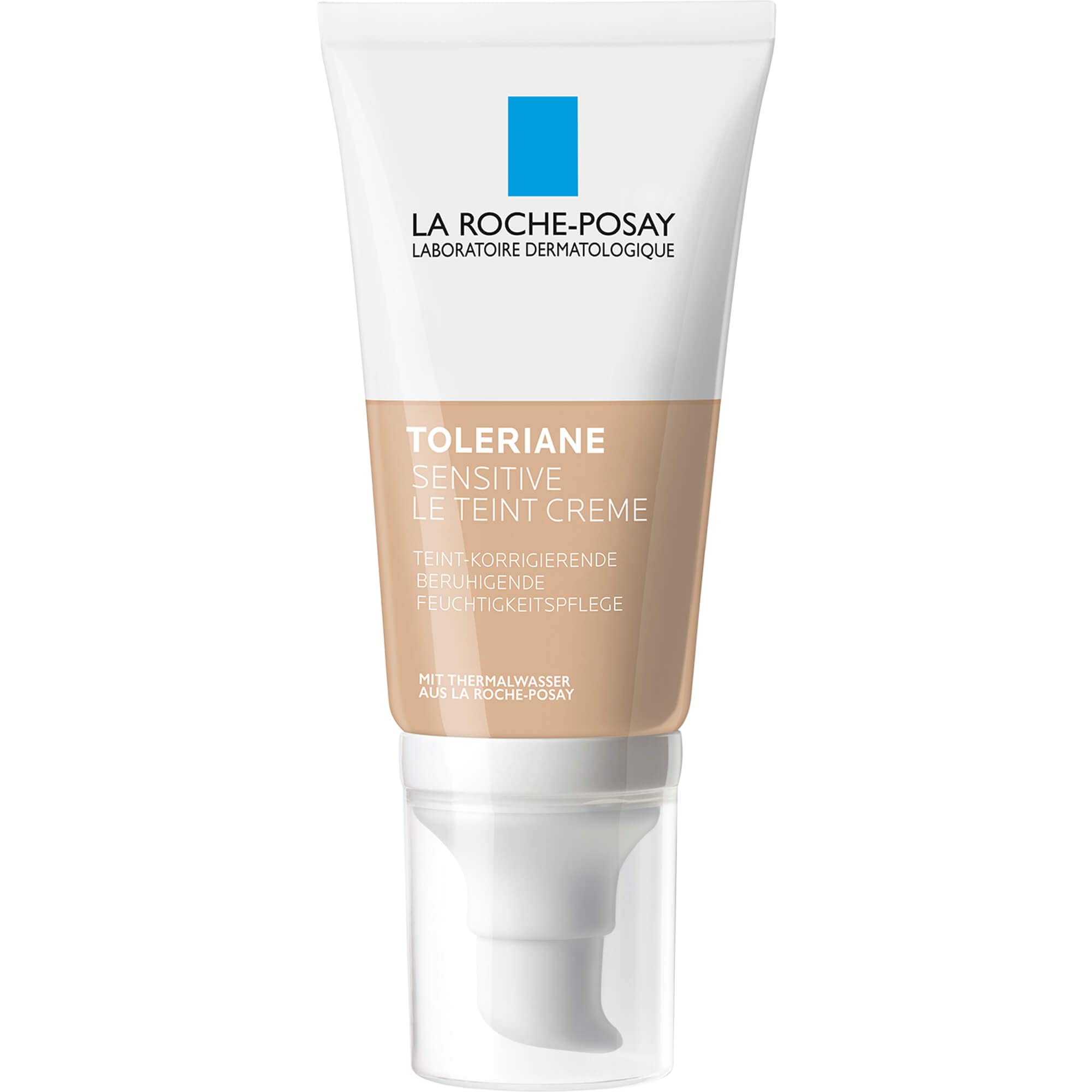 La Roche-Posay, Toleriane Sensitive, Crème Hydratante et Apaisante Visage, Action Anti-Rougeurs et Correcteur de Teint, Adapté aux Peaux Sensibles, Sans Parfum et Sans Alcool, Teinte : Light, 50 ml