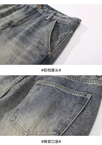 Men's Classic Hip-Hop Retro High Street Loose Casual Straight Slim Jeans2