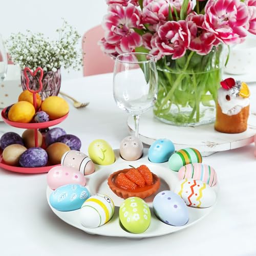 Plato para huevos de Pascua en cerámica colorida para servir aperitivos en familia 8