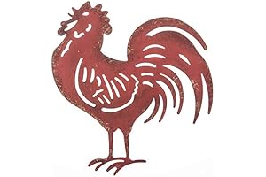 Everydecor Metal Rooster Wall Decor - Charming French Rooster for Kitchen Decor and Yard Charm