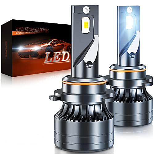 MIROZO 2-Pack 9005 HB3 H10 LED Headlight Bulbs, 80W 12000 Lumens Super Bright Light Bulbs, 6500K Cool White Light IP68 Waterproof LED Bulbs, LED bulb Conversion Kit, Halogen Replacement
