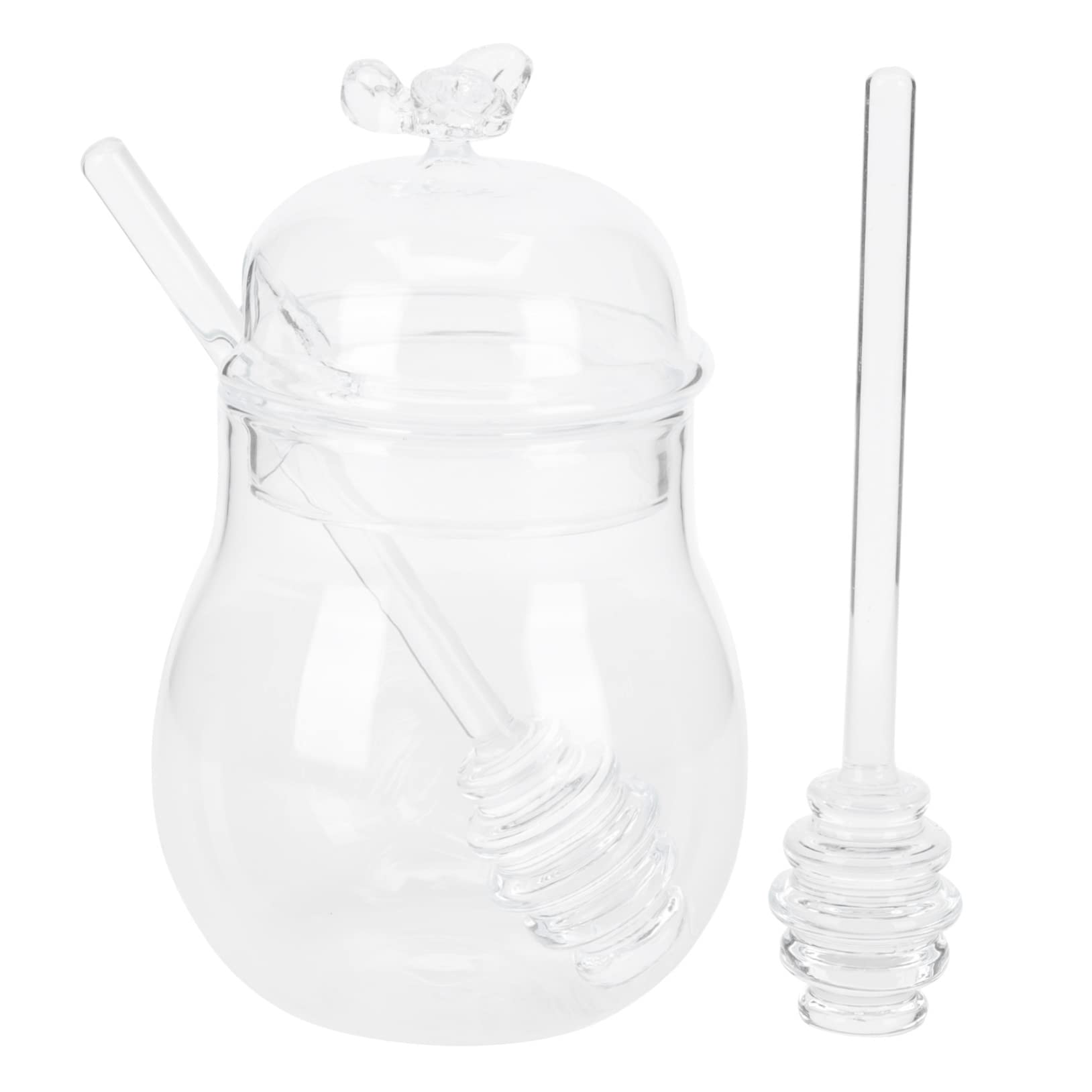 FELTECHELECTR 1Set Honey Jar with Stirring Bars Honey Canisters for Kitchen Storage Container with Lid for Juices and Honey