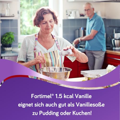 Nutricia Fortimel® 1.5 kcal Vanille – Hochkalorische Trinknahrung mit allen wichtigen Nährstoffen, Vitaminen, Mineralien und Spurenelementen – 300 kcal und 12 g Eiweiß pro Flasche – 4 x 200 ml