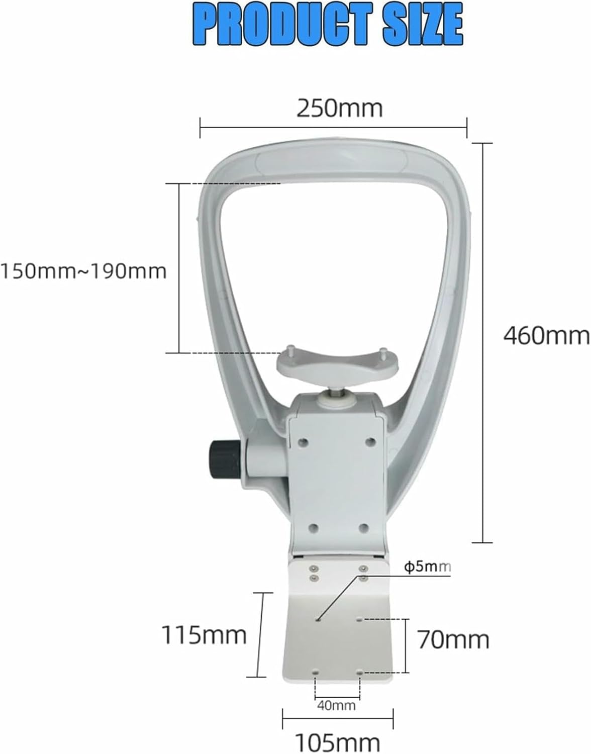 Forehead Support Optometry Accessories, Curved Chin Rest Lifting Bracket, with Adjustment Knob, for Auto Refractometer, Vision Training, Optical Instrument