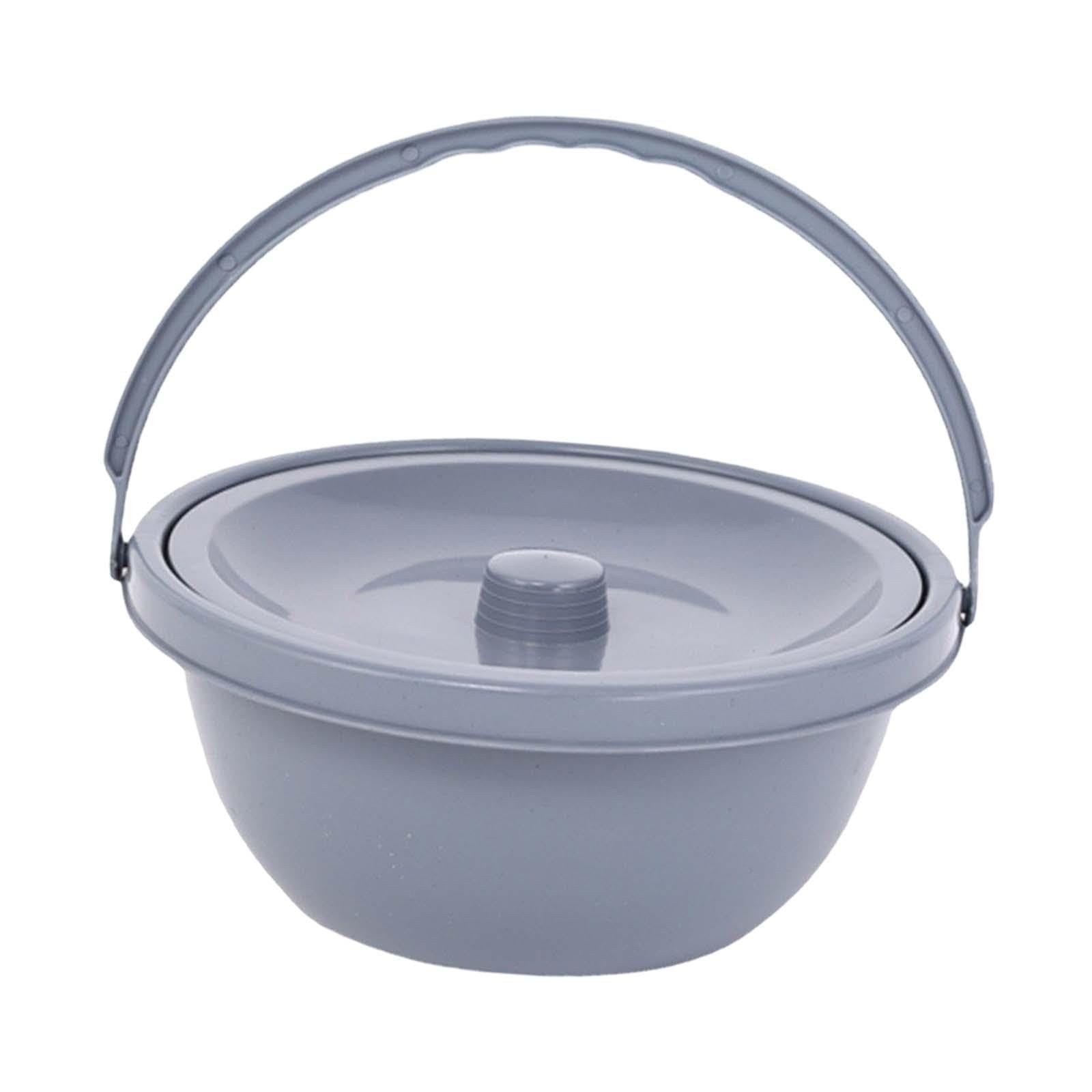 Enakshi® Bedside Commode Bucket with Handle Potty Chamber Pot for Men Women Kids Home | Portable PP Poly Urine Basket with Leakproof Lid | Compact 28x28x14.5 cm unisex India design-image-41