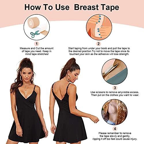 Laneso Klebe BH & Brust Tape Set - Push Up Ohne Träger Für Trägerlose Kleidung