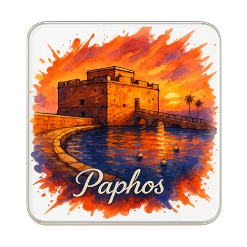 Imán para nevera Paphos, Chipre: bonito regalo de recuerdo de viaje hecho a mano para coleccionistas y decoración del hogar