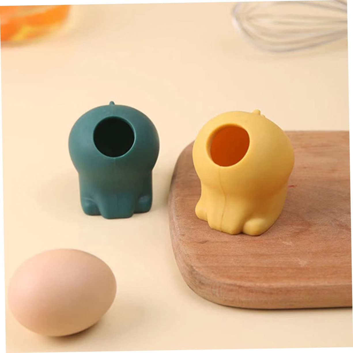 Amosfun 2Pcs Silicone Egg Yolk Separator Yolk White Separator Tool for Baking Kitchen Gadgets for Yolk Extraction present for Cooking Enthusiasts