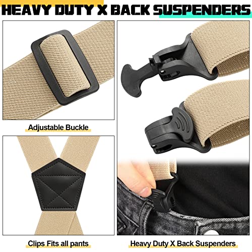Image of Janmercy 2 Pcs X Back Hidden Suspenders for Men