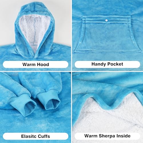 image for Catalonia Blanket Hoodie for Kids, Oversized Wearable Sherpa Sweatshir