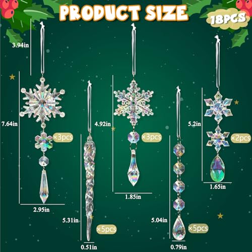 Image of Crystal Ornaments for Christmas Tree Winter Wonderland Decorations