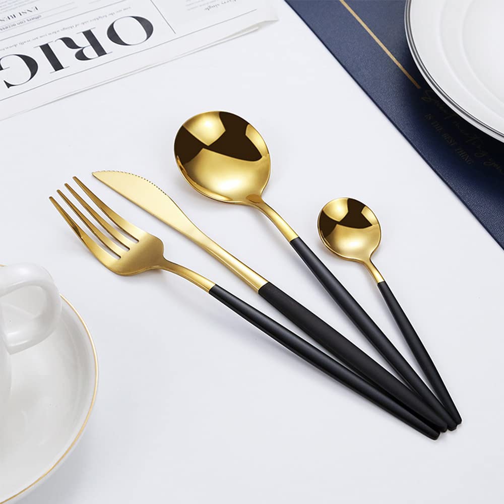 BesteckSet Steak Besteck Set Lebensmittelechtes Edelstahl-Besteck Set 8 Personen, 32-teiliges Geschirr, Essgeschirr für Zuhause und Restaurant, Hochzeit, Halloween, Weihnachten