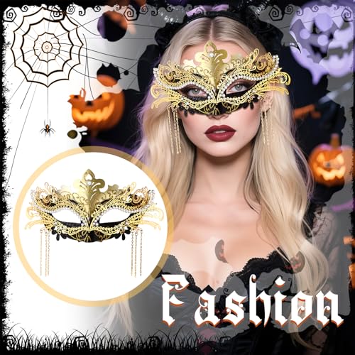 Masque de bal masqué en métal ciselé et strass luxe Oidea - 7