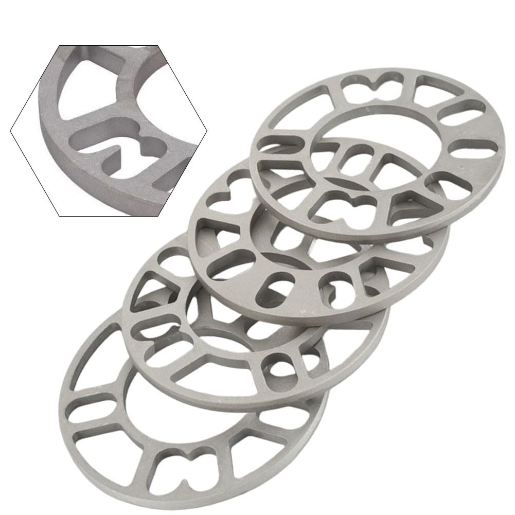Distanziali per cerchi in lega di alluminio da 10 mm, 4 o 5 perni, compatibilità PCD da 98 mm a 120 mm, leggeri e design