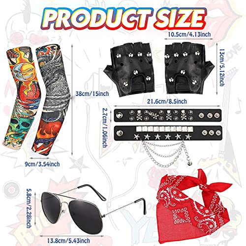 6 Pezzi Punk Gothic Rocker Kit, Set di Accessori