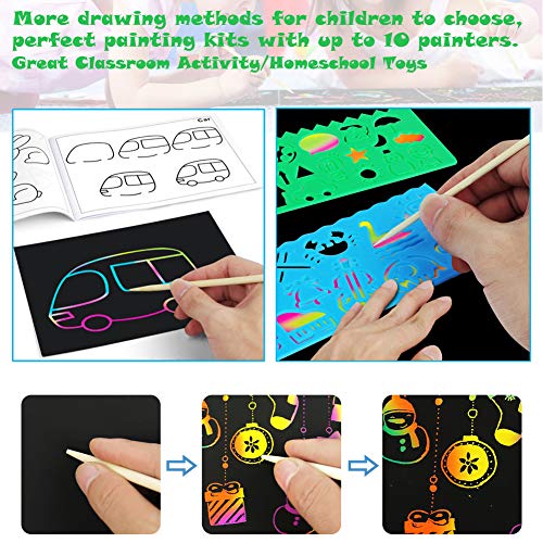 KMUYSL Scratch Art for Kids, No Mess Coloring Scratch Paper Drawing Art Kits - Top Educational Kids Toys for Age 3 4 5 6 7 8 9 10 11 12 Year Old Girls Boys Gift - Thumbnail 2