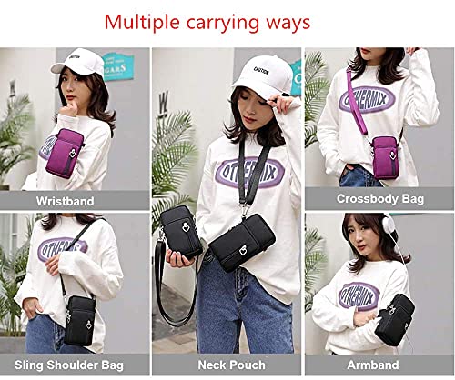 Cellphone Purse Wallet Cross Over Body Bag Shoulder Pouch Wristlet Armband For Samsung Galaxy S23 Ultra S22 S21 S20 Fe A03 A33 A04 A14 A53 Iphone 14 13 12 11 Pro Max Xr Google Pixel 7 6 Pro (Purple) #TOP6