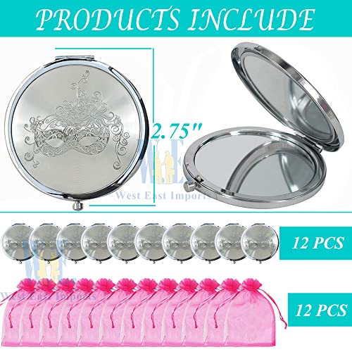 Espejos Compactos Mascarada Fucsia x12 Piezas Redondos miniatura 2
